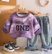 Boys Light Winter Cotton Knit Full Sleeves Printed Sweatshirt With Pant Pack of 2