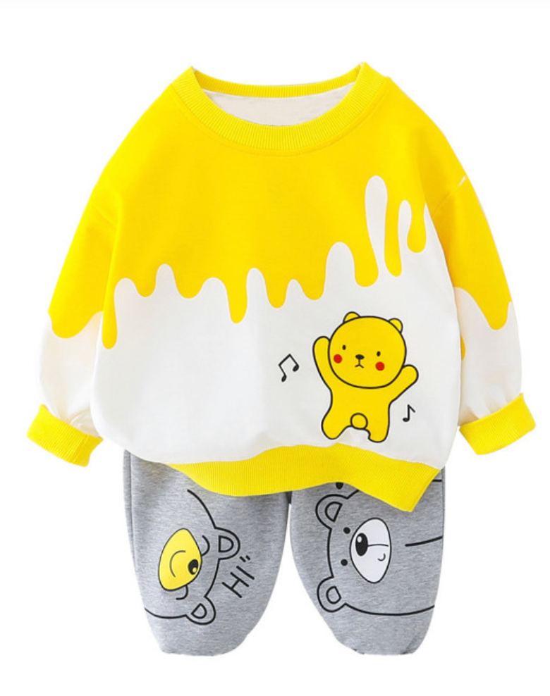 Boys Light Winter Cotton Knit Full Sleeves Printed Sweatshirt With Pant Pack of 2