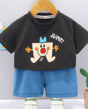 Grey jump kid Tshirts & Shorts