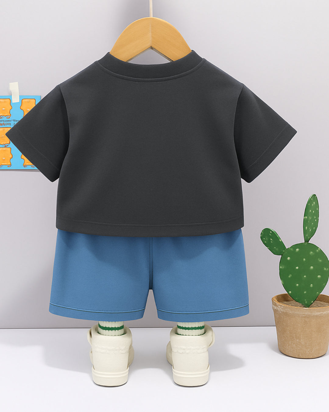 Grey jump kid Tshirts & Shorts