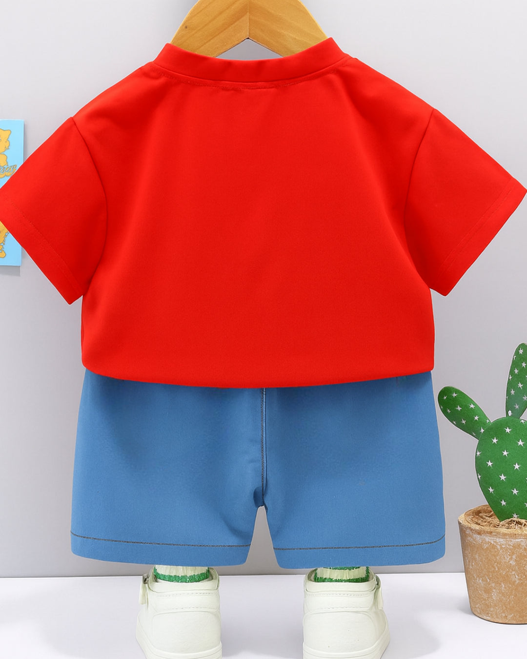 Red jump kid Tshirts & Shorts
