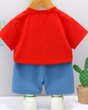 Red jump kid Tshirts & Shorts