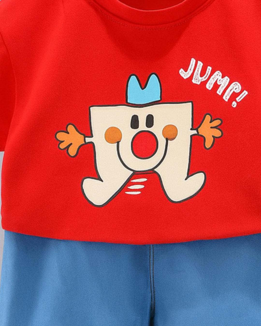 Red jump kid Tshirts & Shorts