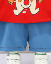 Red jump kid Tshirts & Shorts
