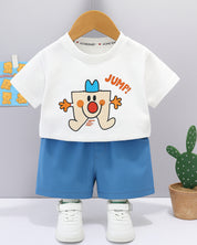 White jump kid Tshirts & Shorts