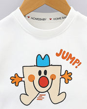 White jump kid Tshirts & Shorts