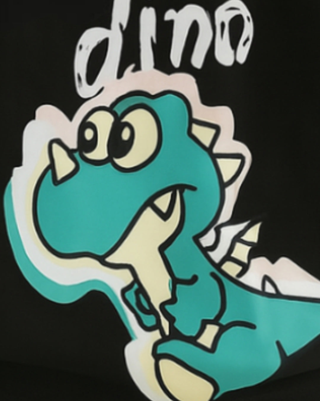 Boy's Cotton Dino Printed Tshirt with Pant in Black