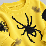 Googo Gaaga Boys Yellow Spider Graphic Sweatshirt with Blue Denim Jeans Set