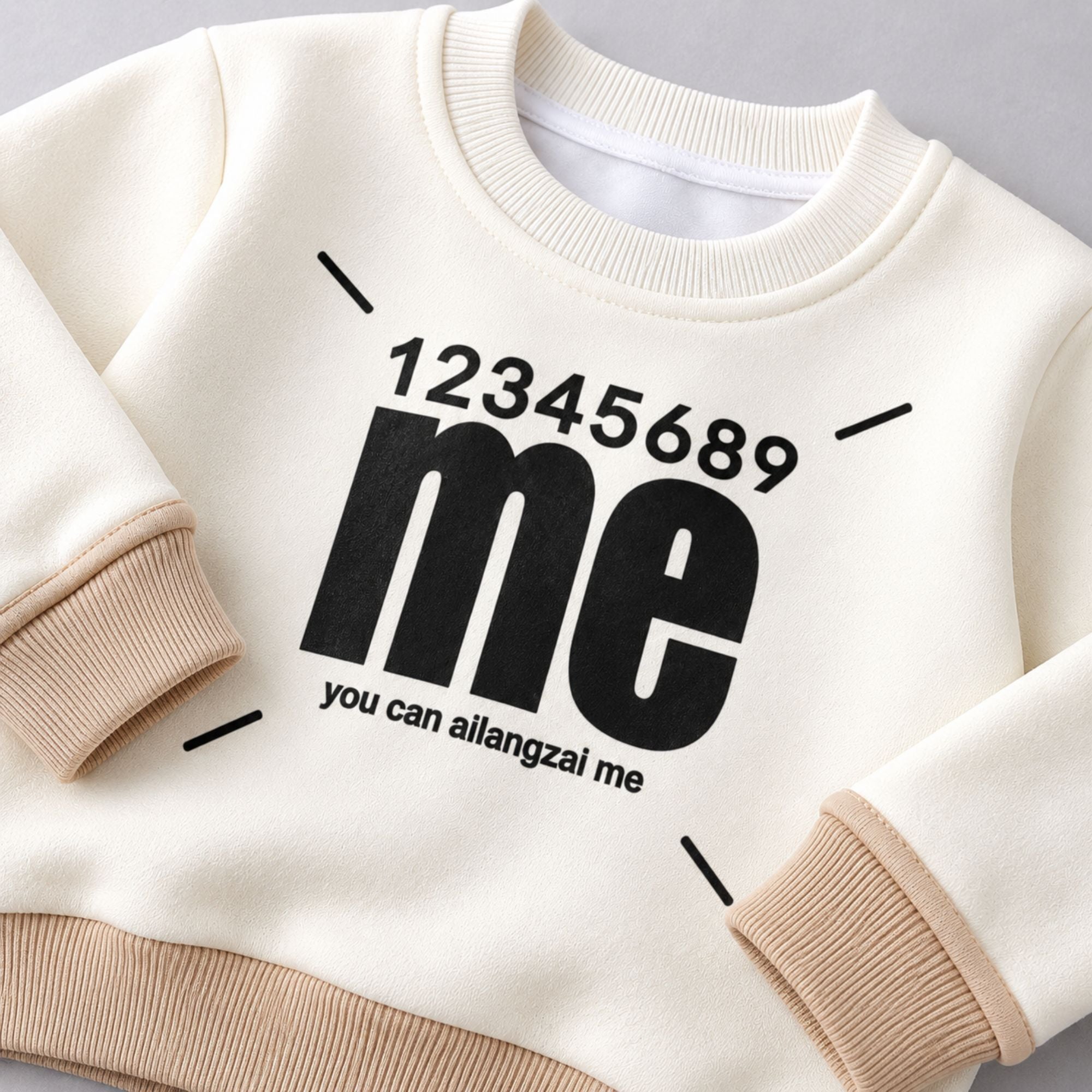 Googo Gaaga Kids Off-White Typography MeText Printed Full-Sleeve Sweatshirt