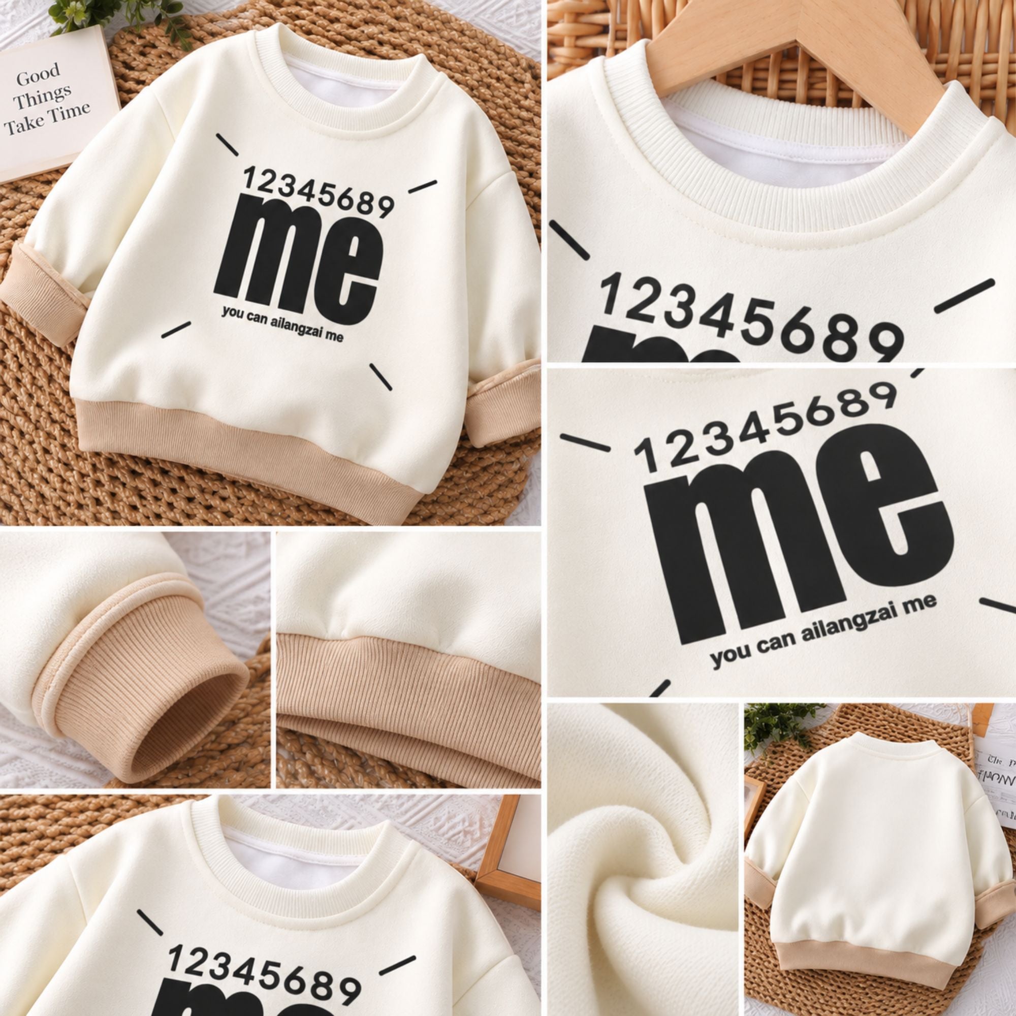 Googo Gaaga Kids Off-White Typography MeText Printed Full-Sleeve Sweatshirt