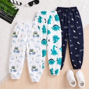 Googo Gaaga Girls Truck-CoolSkate, Dinosaur & Skate Printed Cotton Joggers – Pack of 3