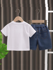 Boys Printed T-shirt with Shorts