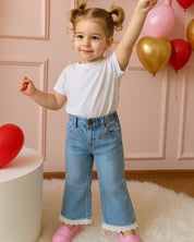 Girls Lite  Blue LACE Denim