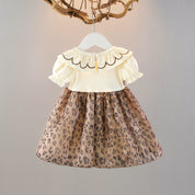 Girl's Brown Tiger Print Full-Sleeve Frock