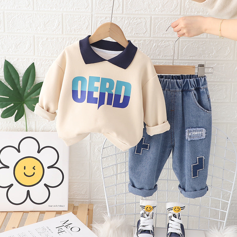 Boys Collar OERD sweatshirt & Denim Pant