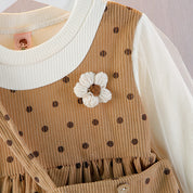 Girl's Brown Half-Sleeve Frock
