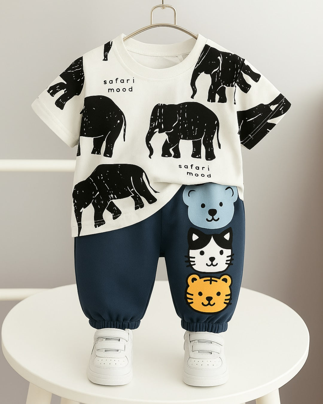 Elephant Tshirt with Printed pant