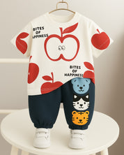 Apple Tshirt with Printed pant