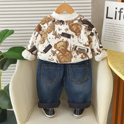 BUY 1 GET 1 FREE Boy's Cotton Fleece Sweatshirt and Joggers Set + Free Light Winter Sweatshirt and Jogger Set