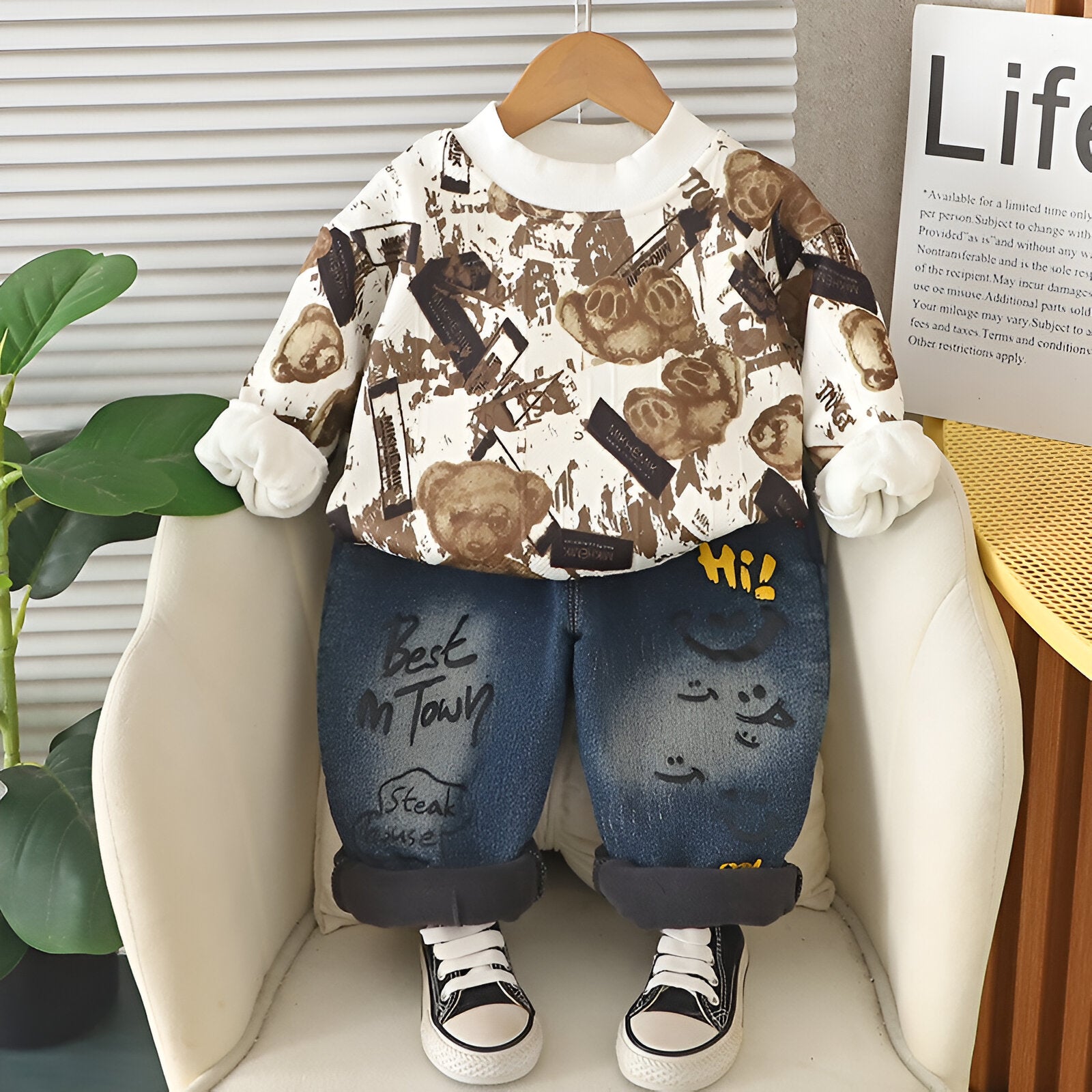 BUY 1 GET 1 FREE Boy's Cotton Fleece Sweatshirt and Joggers Set + Free Light Winter Sweatshirt and Jogger Set