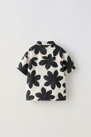 Googo Gaaga Boys Cotton AOP leaf Printed T-Shirt - Black