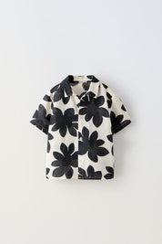 Googo Gaaga Boys Cotton AOP leaf Printed T-Shirt - Black