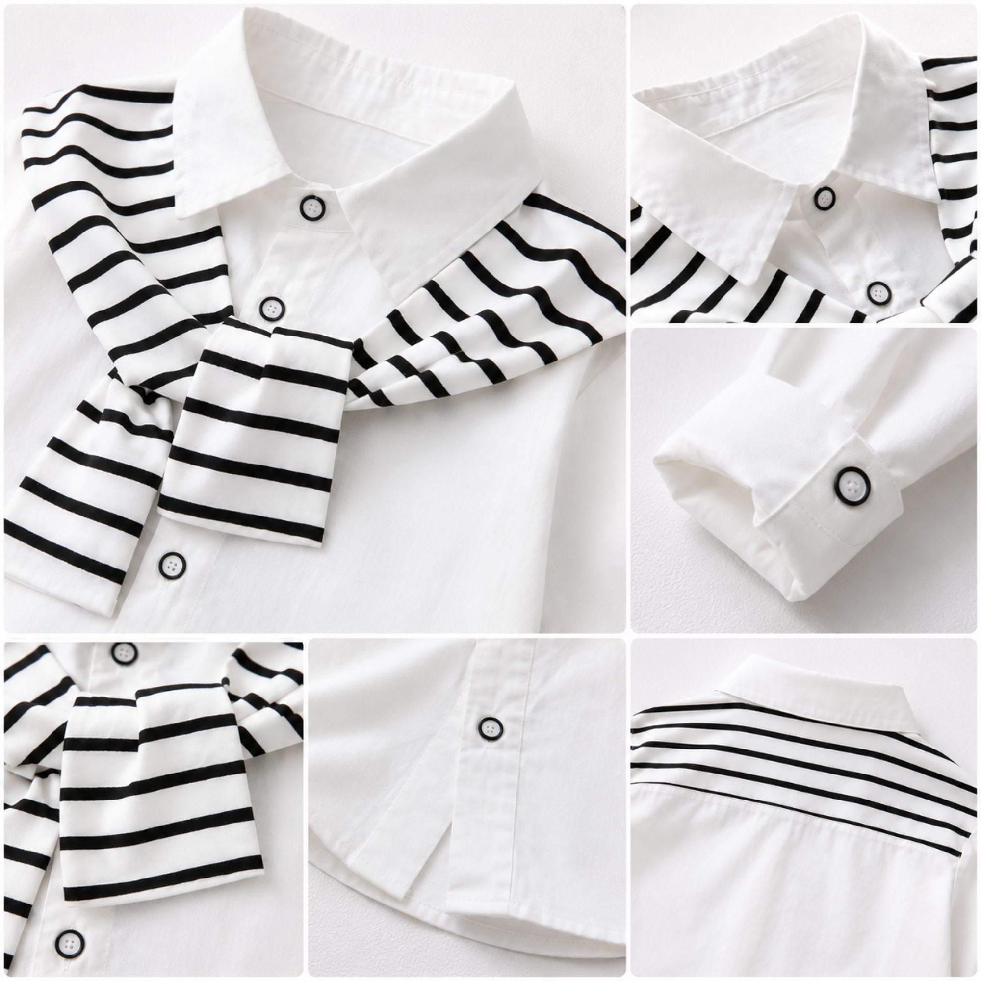 Googo Gaaga Kids White Layered-Look Shirt with Blue Denim Jeans Set