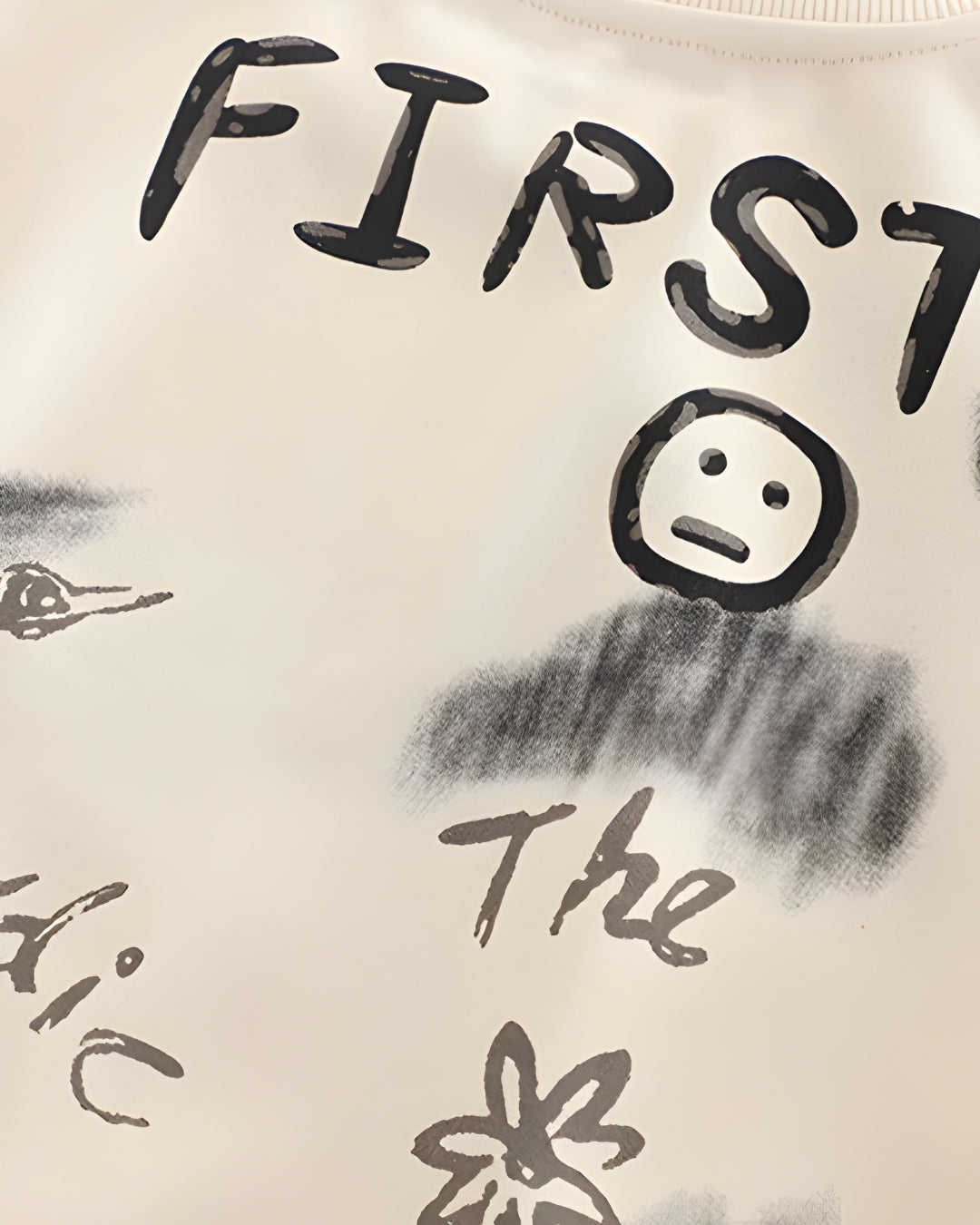 Boy's Light Winter Cotton Spider Printed Sweatshirt With Jeans Set - White