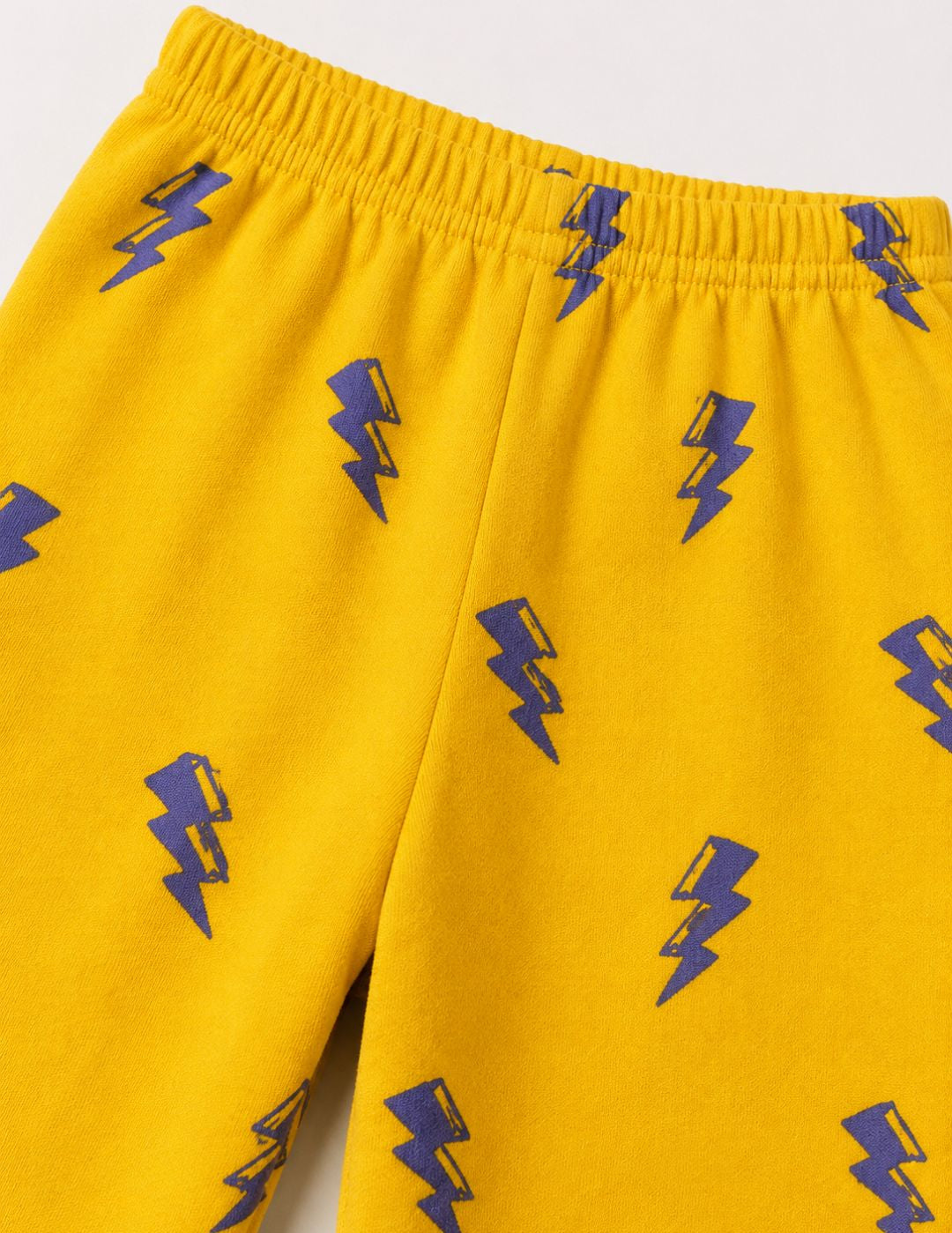 Googo Gaaga Girls Lightning Bolt Printed Yellow Cotton Joggers