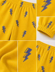 Googo Gaaga Girls Lightning Bolt Printed Yellow Cotton Joggers