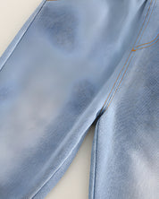 Boy's Light Winter Cotton Spider Printed Sweatshirt With Jeans Set - Yellow