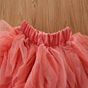 Girl's Pink Lace Top & Skirt Set