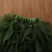 Girl's Green Lace Top & Skirt Set