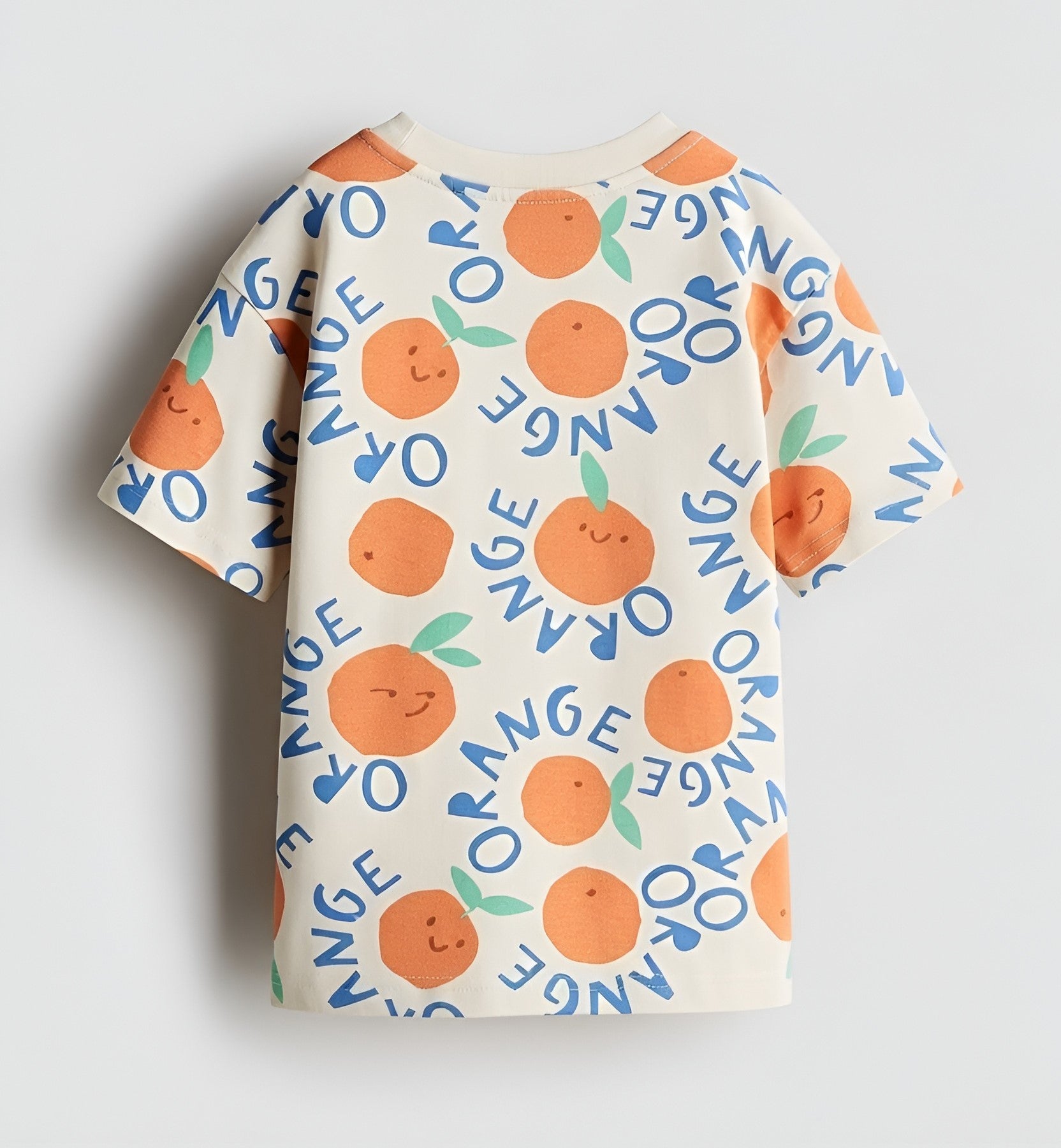 Boy's Orange Print Half-Sleeve T-Shirt - Orange