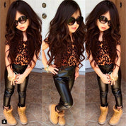 Girl's Animal Print Top & Pants Set