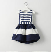 Girl's Blue & White Striped Dress
