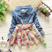 Girl's Floral Full-Sleeve Dress