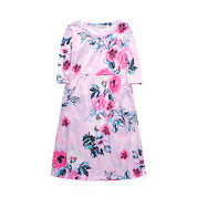 Girl's Pink Floral Long Dress