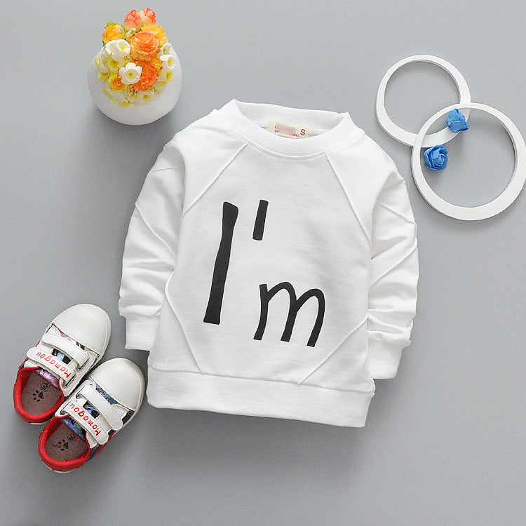Girl's White Text Print Sweatshirt