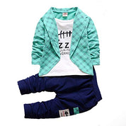 Boy's Green Blazer T-Shirt & Pants Set