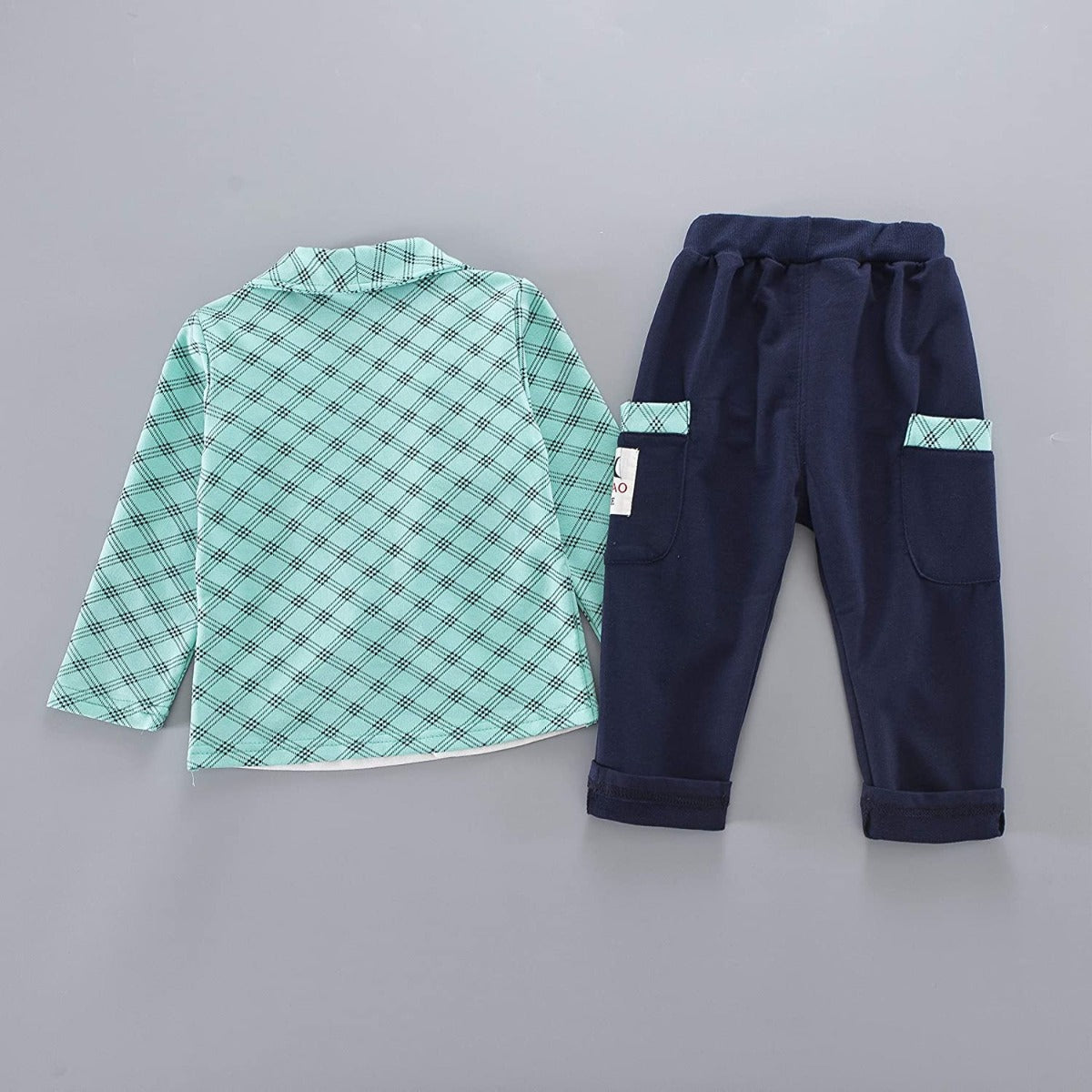 Boy's Green Blazer T-Shirt & Pants Set