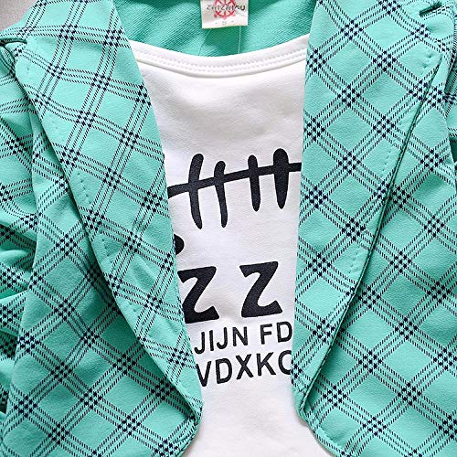 Boy's Green Blazer T-Shirt & Pants Set