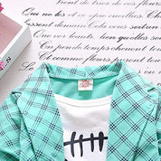 Boy's Green Blazer T-Shirt & Pants Set