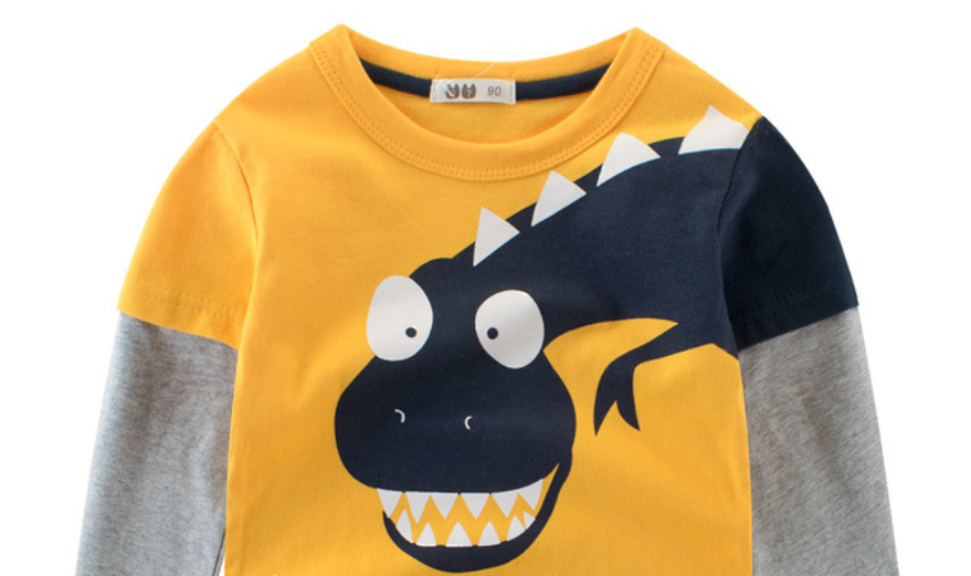 Boy's Yellow Dino Print T-Shirt