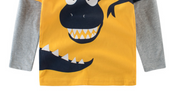 Boy's Yellow Dino Print T-Shirt