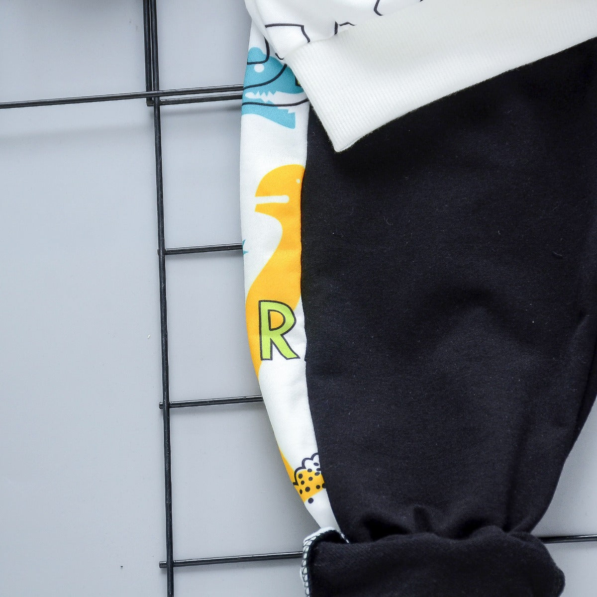 Boy's White Dino Print T-Shirt & Shorts Set
