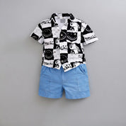 Boys Cotton Half Sleeves Shirt & Shorts Set Pack Of 2