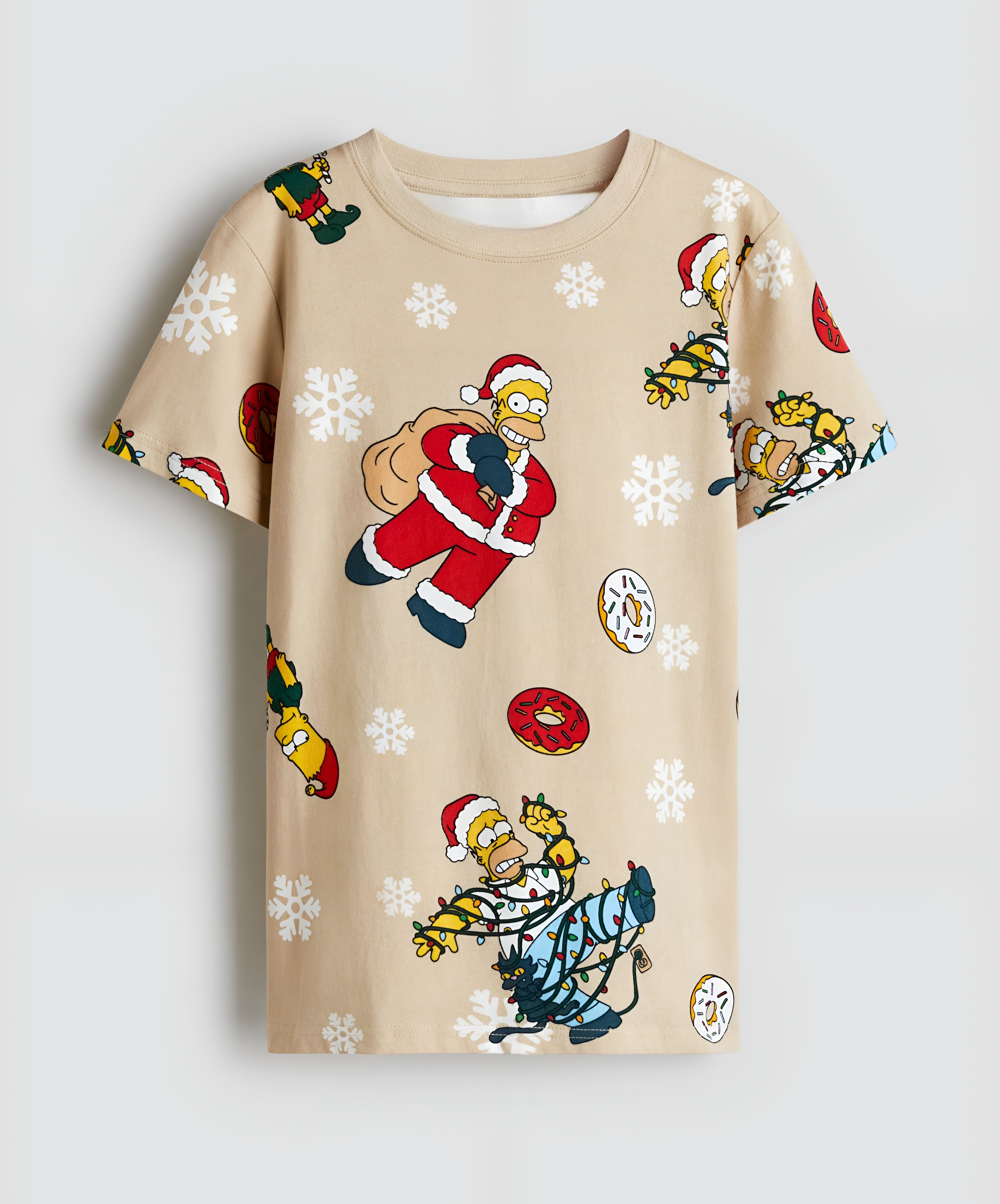 Boy's Santa Print Half-Sleeve T-Shirt