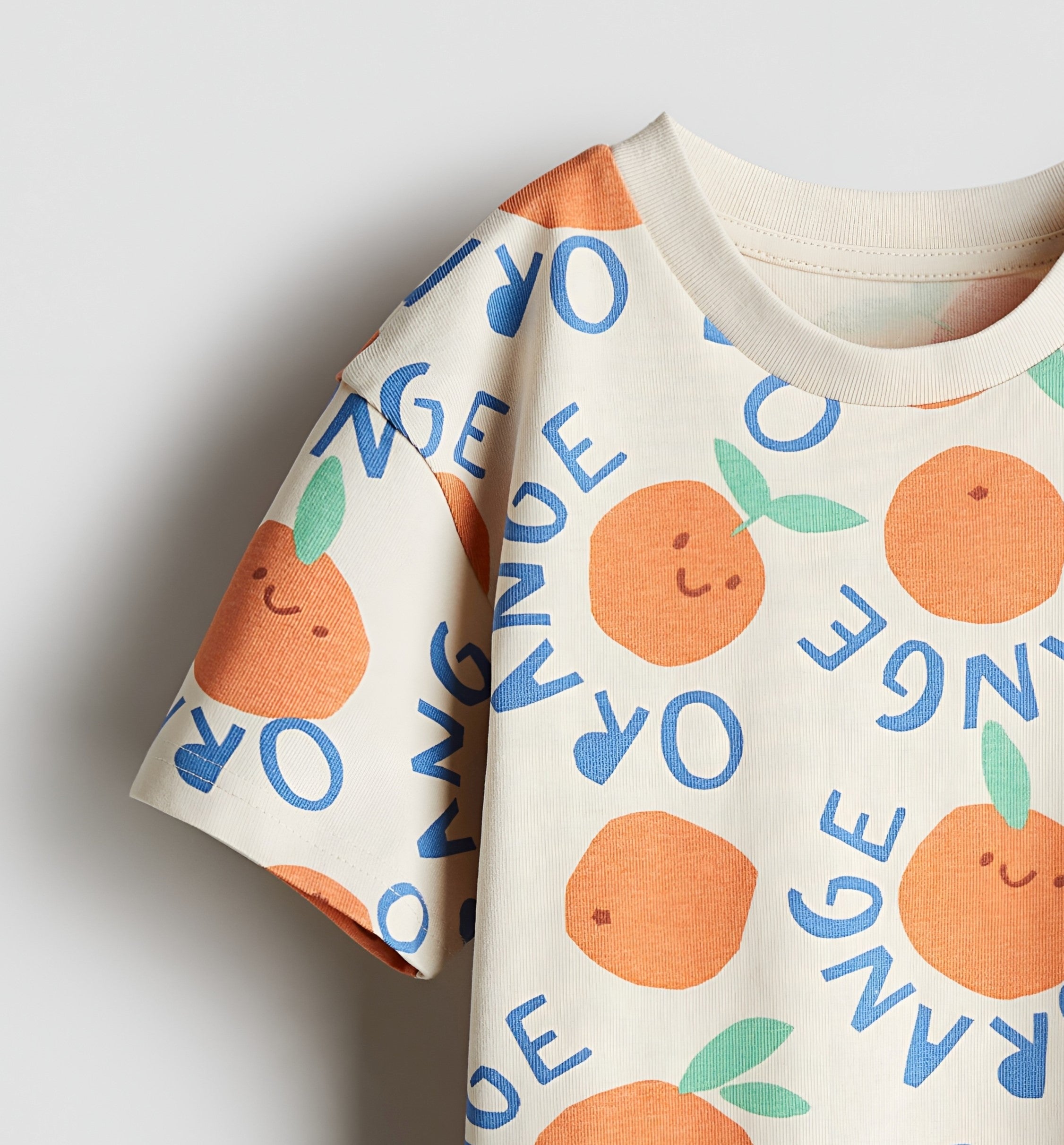 Boy's Orange Print Half-Sleeve T-Shirt - Orange