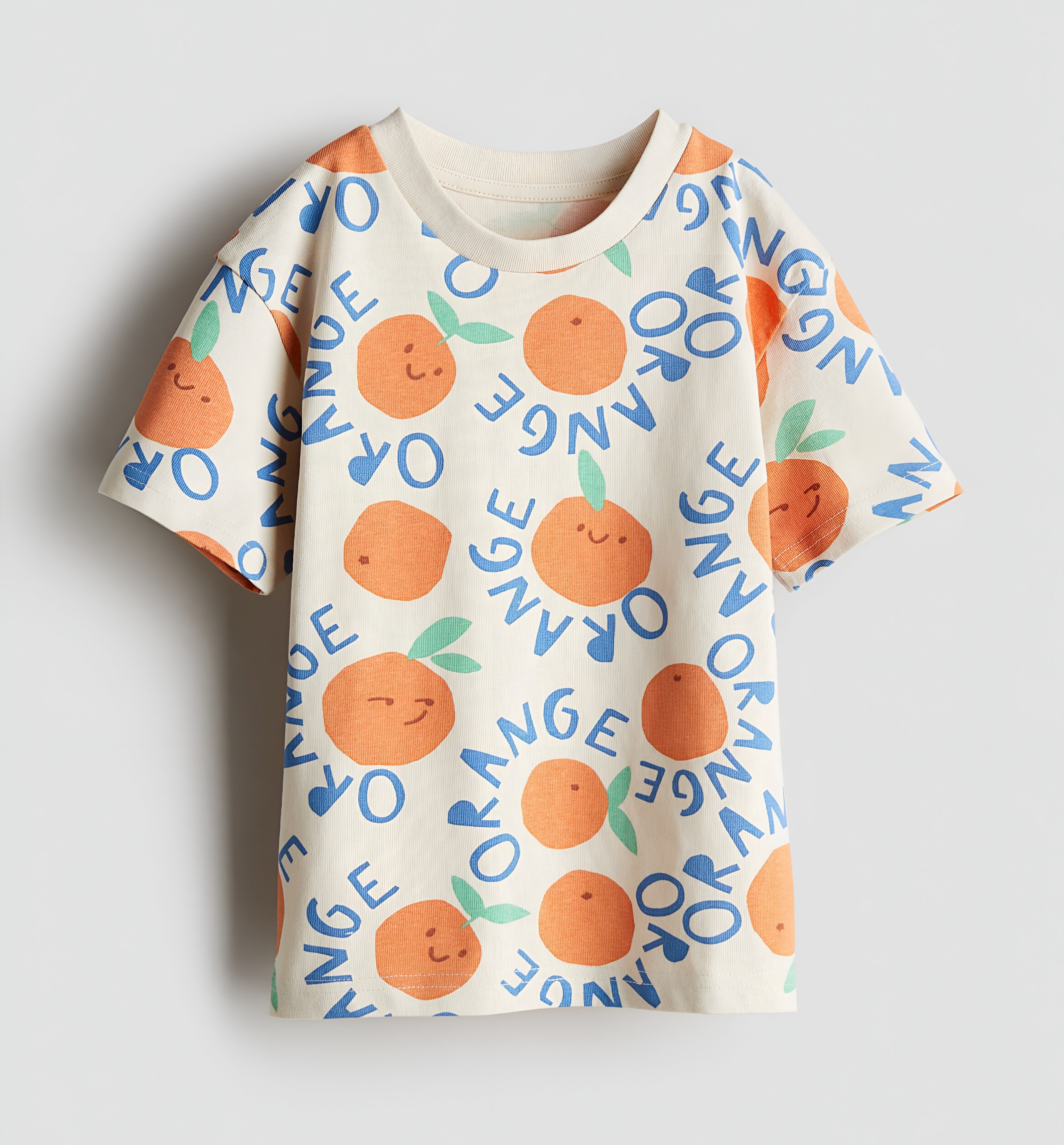 Boy's Orange Print Half-Sleeve T-Shirt - Orange
